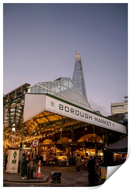 Borough Market and the Shard Print by David French