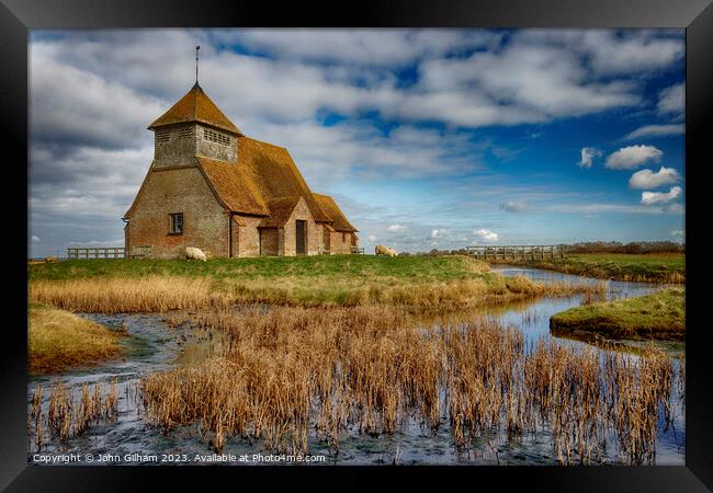 A Church on the Marsh Framed Print by John Gilham