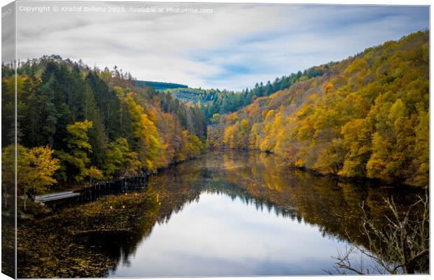 View on the river Ourthe in national park Two Ourthes in Wallonia, Belgium. Canvas Print by Kristof Bellens