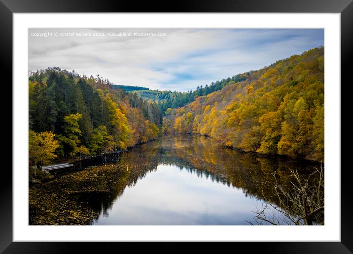 View on the river Ourthe in national park Two Ourthes in Wallonia, Belgium. Framed Mounted Print by Kristof Bellens