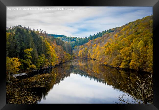 View on the river Ourthe in national park Two Ourthes in Wallonia, Belgium. Framed Print by Kristof Bellens