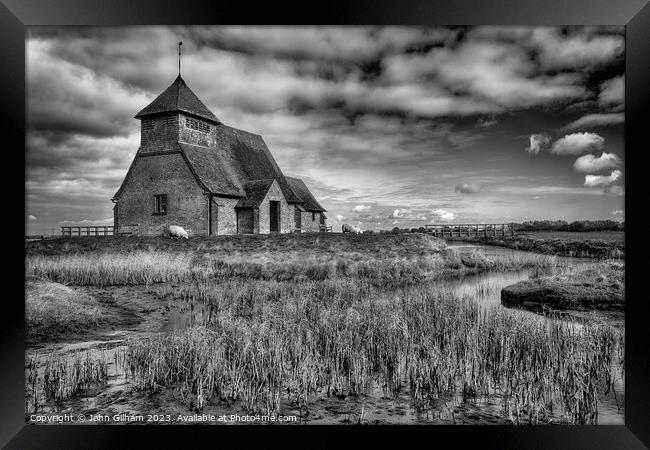 Church on the marsh Framed Print by John Gilham