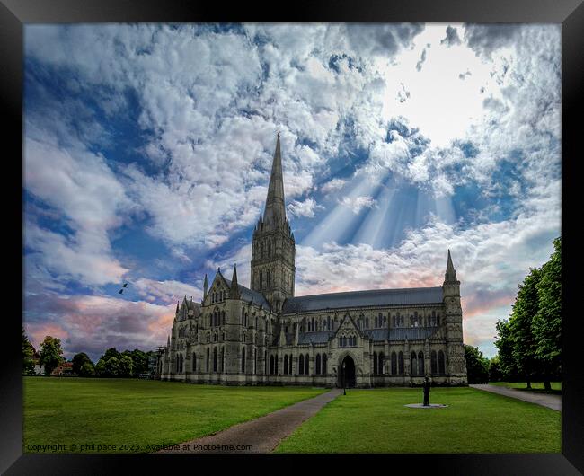 Salisbury Cathredral Framed Print by phil pace