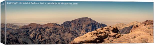 Panorama landscape image of Petra, Jordan at the top of Ad Deir. Canvas Print by Kristof Bellens