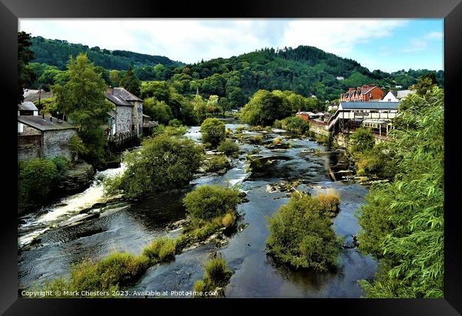 Serenity on Llangollen River Dee Framed Print by Mark Chesters