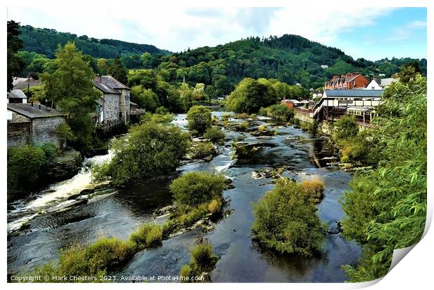 Serenity on Llangollen River Dee Print by Mark Chesters