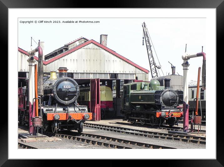 Steam Trains 5322 and 3650 Framed Mounted Print by Cliff Kinch