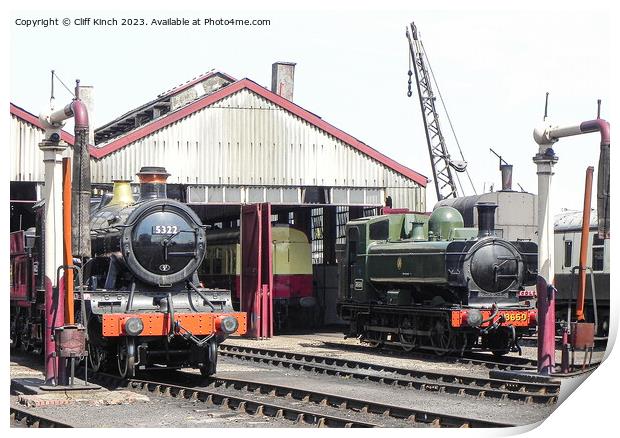 Steam Trains 5322 and 3650 Print by Cliff Kinch