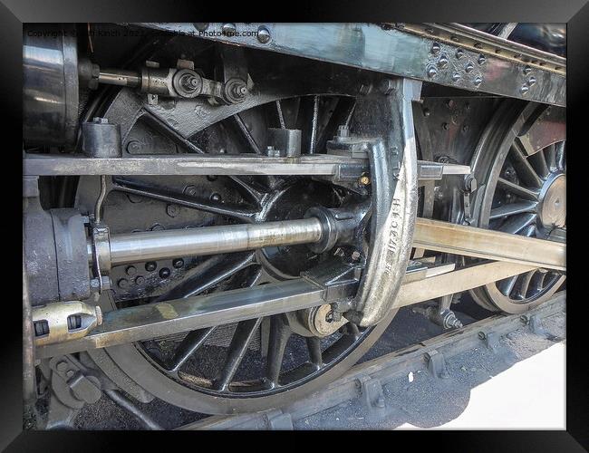 Steam train driving wheels Framed Print by Cliff Kinch