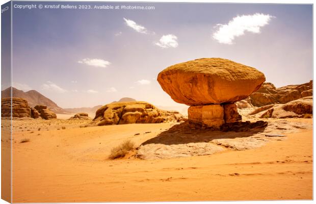 Mushroom rock at Wadi Rum desert in Jordan Canvas Print by Kristof Bellens