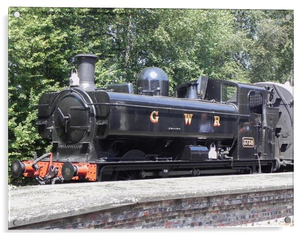 GWR Steam train 3738 Acrylic by Cliff Kinch
