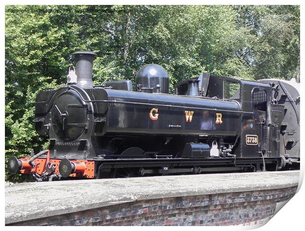 GWR Steam train 3738 Print by Cliff Kinch