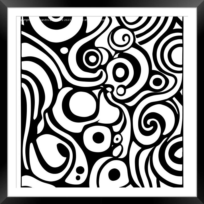 ai generative pop-art black and white abstract illustration Framed Mounted Print by Alessandro Della Torre