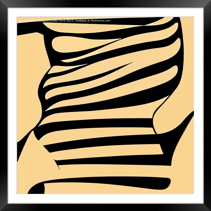 ai generative pop-art sepia abstract illustration Framed Mounted Print by Alessandro Della Torre