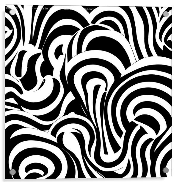 ai generative pop-art black and white abstract illustration Acrylic by Alessandro Della Torre