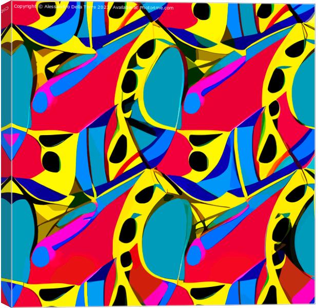 ai generative pop-art colorful abstract illustration Canvas Print by Alessandro Della Torre