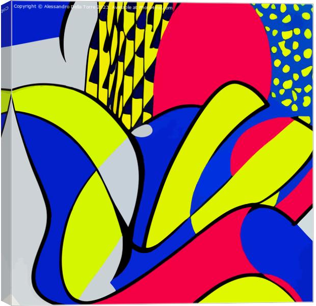 ai generative pop-art colorful abstract illustration Canvas Print by Alessandro Della Torre