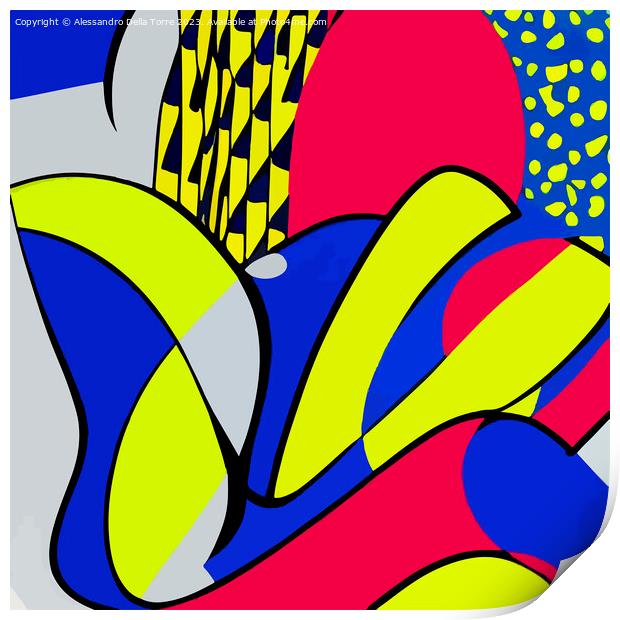 ai generative pop-art colorful abstract illustration Print by Alessandro Della Torre