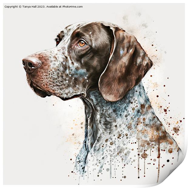 Watercolor German Short Haired Pointer Print by Tanya Hall