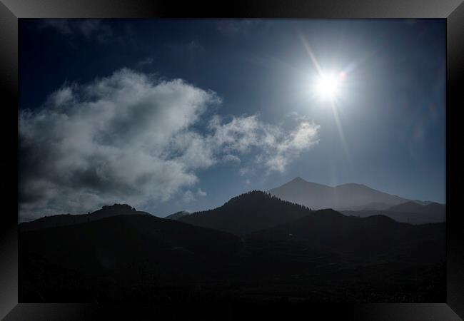 Sunburst over Teide Tenerife Framed Print by Phil Crean