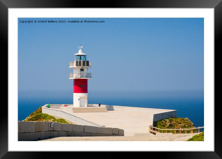 view on the ocean, costa atlantica, and the lighthouse of Cabo Ortegal Framed Mounted Print by Kristof Bellens