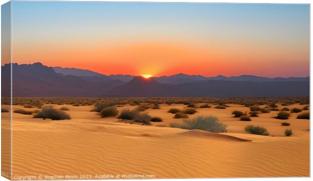 AI Desert Sunset Canvas Print by Stephen Pimm