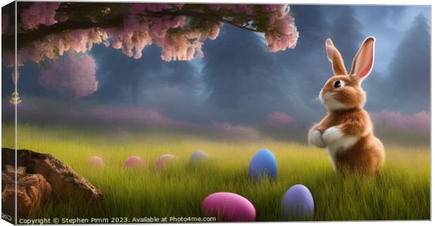 AI Easter Bunny Canvas Print by Stephen Pimm