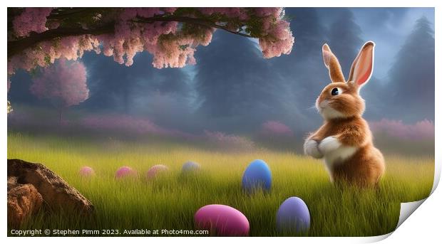 AI Easter Bunny Print by Stephen Pimm