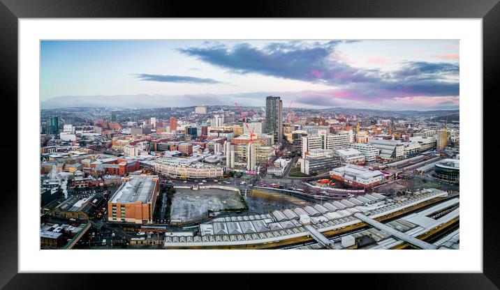 Sheffield Skyline Sunrise Framed Mounted Print by Apollo Aerial Photography