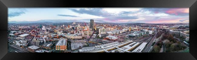 Sheffield Skyline Sunrise Framed Print by Apollo Aerial Photography