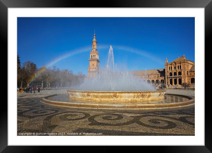 The Rainbow over the Fountain Framed Mounted Print by Duncan Spence
