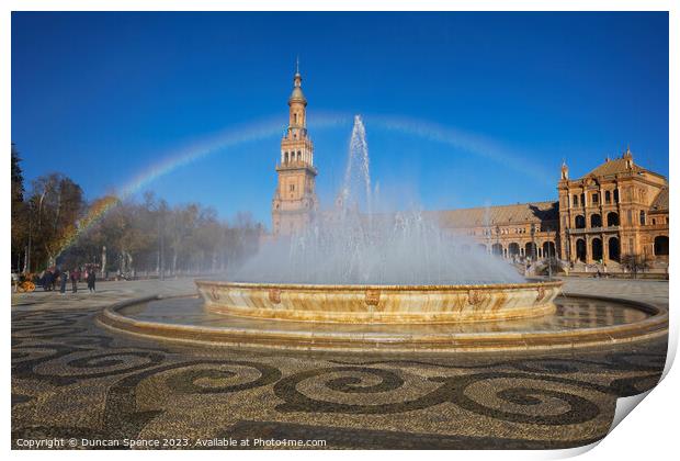 The Rainbow over the Fountain Print by Duncan Spence