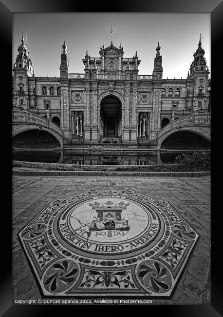 Plaza de Espania, Seville Framed Print by Duncan Spence