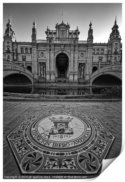 Plaza de Espania, Seville Print by Duncan Spence