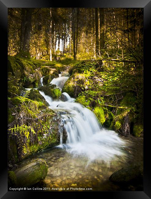 Elan Valley waterfall Framed Print by Ian Collins