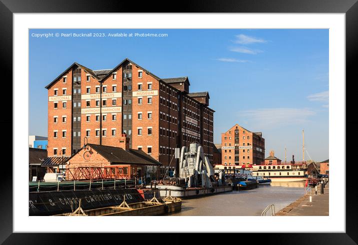 National Waterways Museum Gloucester Docks Framed Mounted Print by Pearl Bucknall