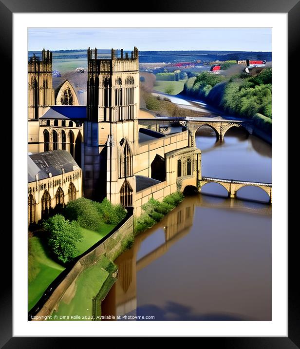 Durham City Cathedral View Framed Mounted Print by Dina Rolle