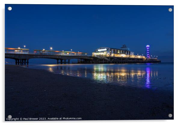 Bournemouth Pier at night Acrylic by Paul Brewer