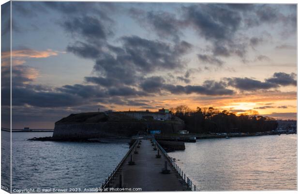 Weymouth Nothe Fort at Sunset Canvas Print by Paul Brewer