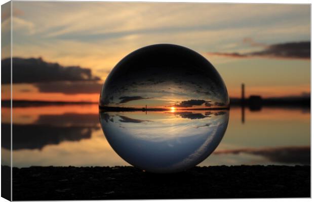 Glass Ball Sunset Canvas Print by Set Up, Shoots and Leaves