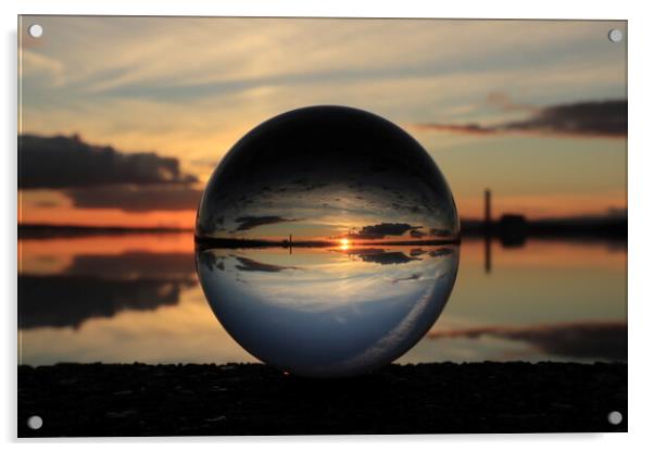 Glass Ball Sunset Acrylic by Set Up, Shoots and Leaves