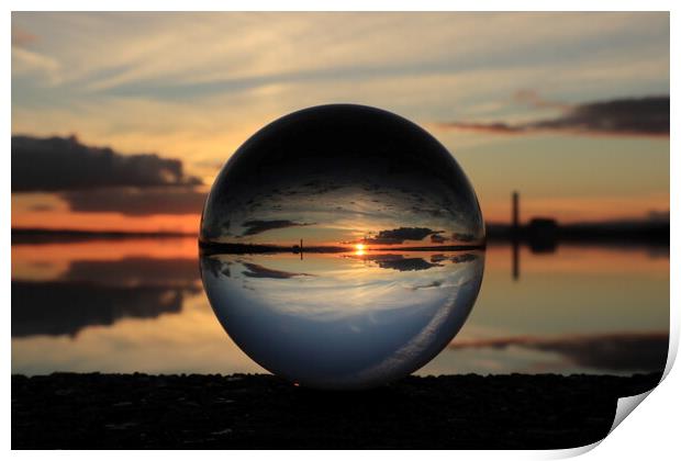 Glass Ball Sunset Print by Set Up, Shoots and Leaves