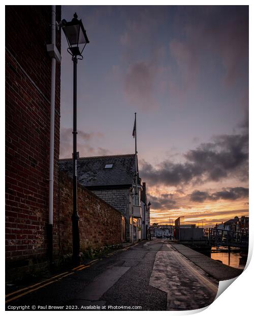 Weymouth Harbourside at Dusk Print by Paul Brewer