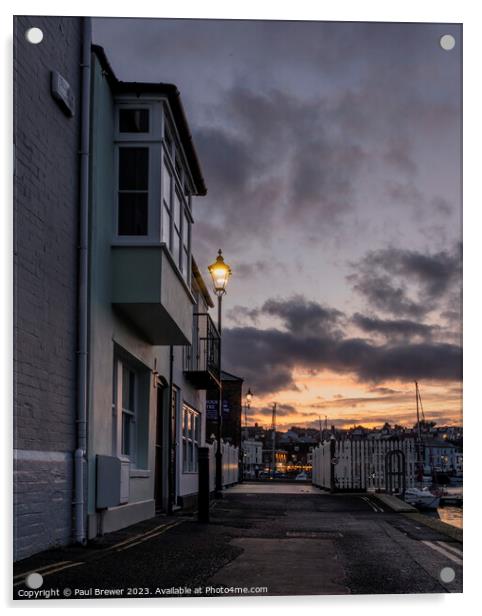 Weymouth Harbourside at Dusk Acrylic by Paul Brewer