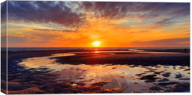 Cleveleys Beach Sunset Canvas Print by Michele Davis