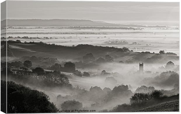 Mist in the Culm Valley Canvas Print by Pete Hemington