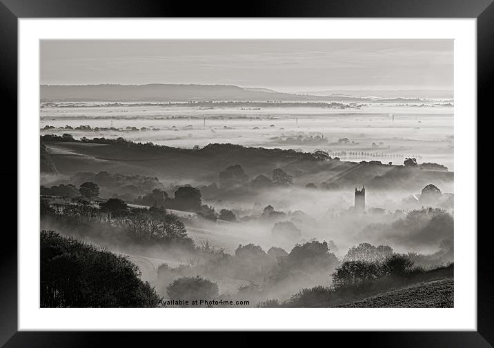 Mist in the Culm Valley Framed Mounted Print by Pete Hemington