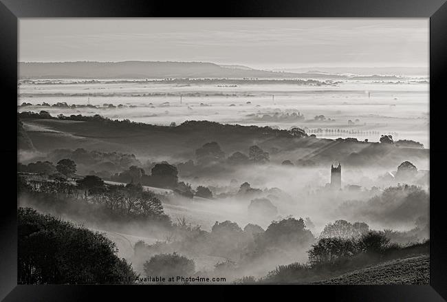 Mist in the Culm Valley Framed Print by Pete Hemington