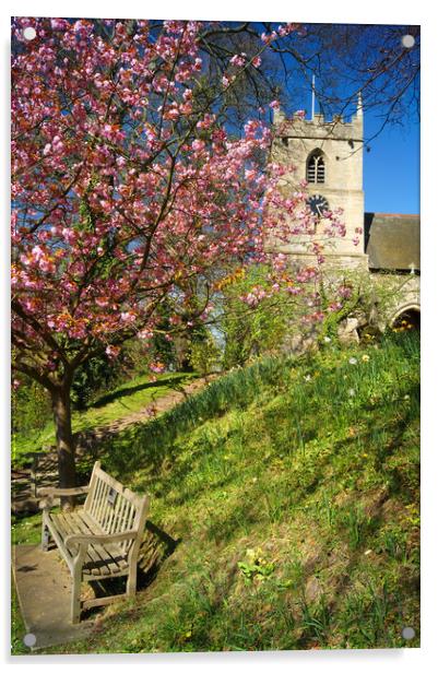 All Saints Church, Hooton Pagnell Acrylic by Darren Galpin