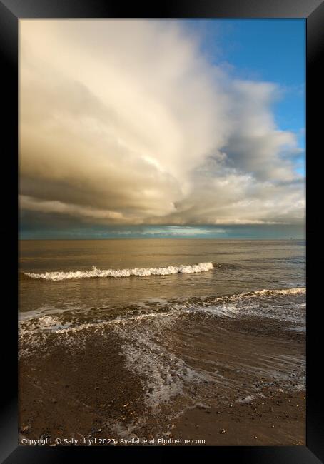 Storm clouds at Great Yarmouth, Norfolk Framed Print by Sally Lloyd